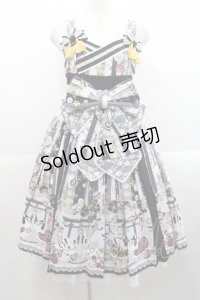 metamorphose / いろどり花てまり タックジャンパースカート  黒 I-25-11-12-038-ME-OP-SA-ZI