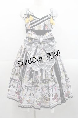 画像1: metamorphose / いろどり花てまり タックジャンパースカート  黒 I-25-11-12-038-ME-OP-SA-ZI