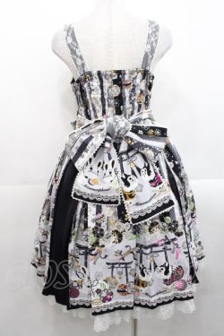 画像2: metamorphose / いろどり花てまり タックジャンパースカート  黒 I-25-11-12-038-ME-OP-SA-ZI