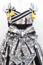画像3: metamorphose / いろどり花てまり タックジャンパースカート  黒 I-25-11-12-038-ME-OP-SA-ZI (3)
