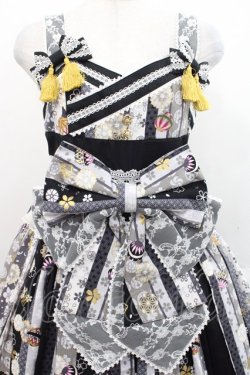 画像3: metamorphose / いろどり花てまり タックジャンパースカート  黒 I-25-11-12-038-ME-OP-SA-ZI