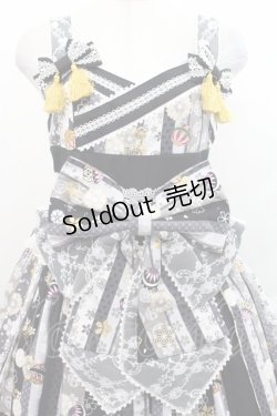 画像3: metamorphose / いろどり花てまり タックジャンパースカート  黒 I-25-11-12-038-ME-OP-SA-ZI