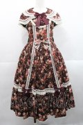 metamorphose / はしごレースリボンミディアムケープ付きジャンパースカート (花柄) 1 ブラウン I-25-11-12-040-ME-OP-SA-ZI