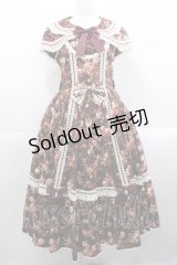 metamorphose / はしごレースリボンミディアムケープ付きジャンパースカート (花柄) 1 ブラウン I-25-11-12-040-ME-OP-SA-ZI