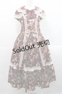 metamorphose / はしごレースリボンミディアムケープ付きジャンパースカート (花柄) 1 ブラウン I-25-11-12-040-ME-OP-SA-ZI