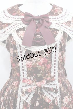 画像3: metamorphose / はしごレースリボンミディアムケープ付きジャンパースカート (花柄) 1 ブラウン I-25-11-12-040-ME-OP-SA-ZI