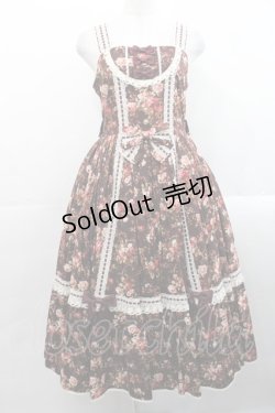 画像4: metamorphose / はしごレースリボンミディアムケープ付きジャンパースカート (花柄) 1 ブラウン I-25-11-12-040-ME-OP-SA-ZI