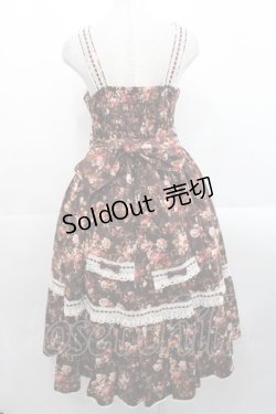 画像5: metamorphose / はしごレースリボンミディアムケープ付きジャンパースカート (花柄) 1 ブラウン I-25-11-12-040-ME-OP-SA-ZI