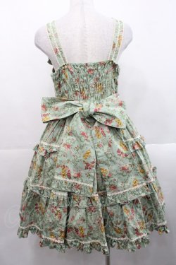 画像2: metamorphose / ガーデニングくまちゃんティアードジャンパースカート 1 グリーン I-25-11-12-041-ME-OP-SA-ZI