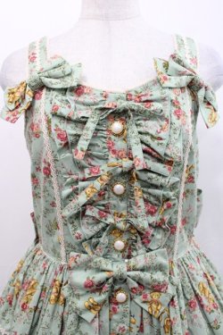 画像3: metamorphose / ガーデニングくまちゃんティアードジャンパースカート 1 グリーン I-25-11-12-041-ME-OP-SA-ZI