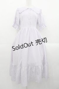 m petit by misako / TT*Mギンガムチェック半袖ワンピース M ラベンダー I-25-11-12-050-LO-OP-SA-ZI