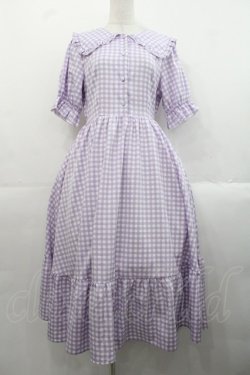 画像1: m petit by misako / TT*Mギンガムチェック半袖ワンピース M ラベンダー I-25-11-12-050-LO-OP-SA-ZI