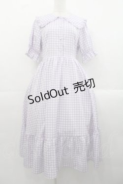 画像1: m petit by misako / TT*Mギンガムチェック半袖ワンピース M ラベンダー I-25-11-12-050-LO-OP-SA-ZI