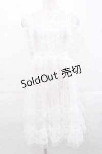 FCL / 星名桜子 hsチュールエプロンジャンスカ M 白 I-25-11-12-053-LO-OP-SA-ZI