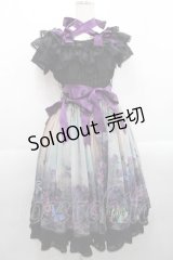 Triple fortune / ゴーストローズシャーリングワンピース  黒Ｘ紫 I-25-11-12-057-EL-OP-SA-ZI