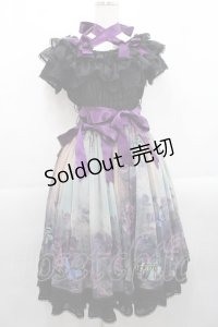 Triple fortune / ゴーストローズシャーリングワンピース  黒Ｘ紫 I-25-11-12-057-EL-OP-SA-ZI