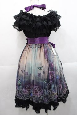 画像2: Triple fortune / ゴーストローズシャーリングワンピース  黒Ｘ紫 I-25-11-12-057-EL-OP-SA-ZI