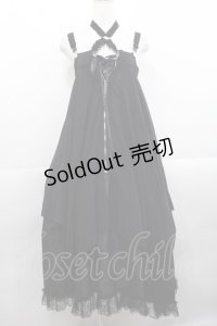 MR corset / クロスモチーフZIPジャンパースカート  黒 I-25-11-12-058-PU-OP-SA-ZI