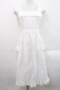 Moi-meme-Moitie / Gardeniaピンタックエプロン  白 I-25-11-12-061-MO-OP-SA-ZI