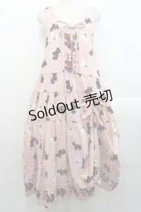 PINK HOUSE / スコッチテリアプリントジャンパースカート  ピンク I-25-11-12-062-LO-OP-SA-ZI