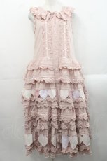 画像1: PINK HOUSE / ハートワッペンパッチワーク使いローンワンピース  ピンク I-25-11-12-063-LO-OP-SA-ZI (1)