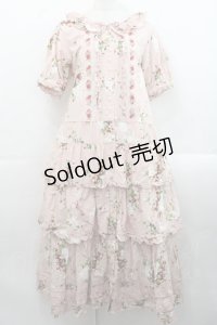 PINK HOUSE / 野いちごの森ティアードワンピース  ピンク I-25-11-12-064-LO-OP-SA-ZI