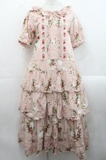 画像1: PINK HOUSE / 野いちごの森ティアードワンピース  ピンク I-25-11-12-064-LO-OP-SA-ZI (1)