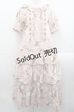 画像1: PINK HOUSE / 野いちごの森ティアードワンピース  ピンク I-25-11-12-064-LO-OP-SA-ZI