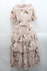 画像2: PINK HOUSE / 野いちごの森ティアードワンピース  ピンク I-25-11-12-064-LO-OP-SA-ZI (2)