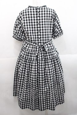 画像2: PINK HOUSE / チェックワッシャーワンピース  黒Ｘ白 I-25-11-12-065-LO-OP-SA-ZI