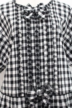 画像3: PINK HOUSE / チェックワッシャーワンピース  黒Ｘ白 I-25-11-12-065-LO-OP-SA-ZI