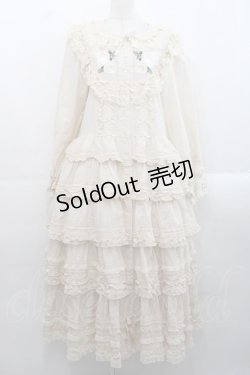 画像1: PINK HOUSE / ホワイトローズ刺繍使いワンピース  アイボリー I-25-11-12-068-LO-OP-SA-ZI