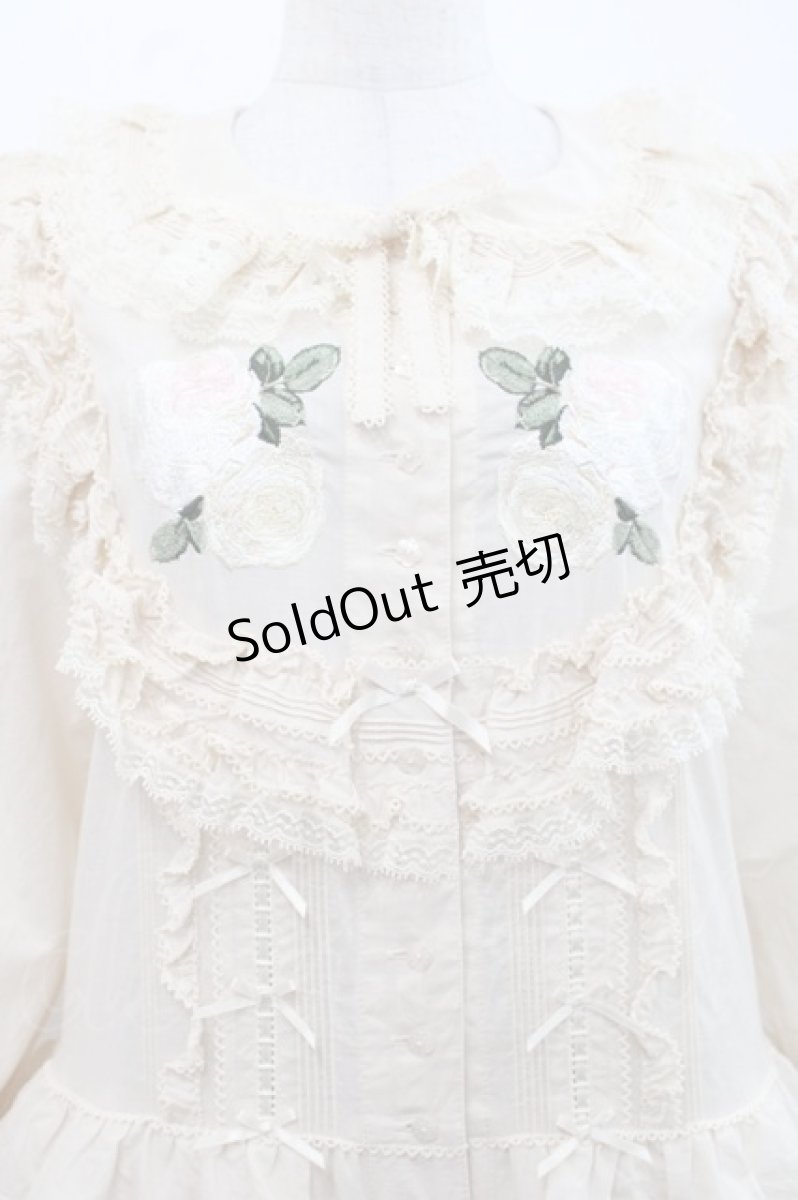 画像4: PINK HOUSE / ホワイトローズ刺繍使いワンピース  アイボリー I-25-11-12-068-LO-OP-SA-ZI (4)