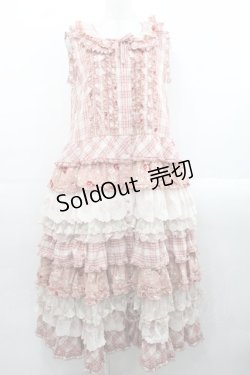 画像1: PINK HOUSE / ローズレース使いミックスパッチワークワンピース  苺ミルク系 I-25-11-12-070-LO-OP-SA-ZI
