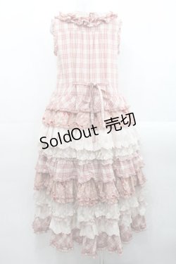 画像2: PINK HOUSE / ローズレース使いミックスパッチワークワンピース  苺ミルク系 I-25-11-12-070-LO-OP-SA-ZI
