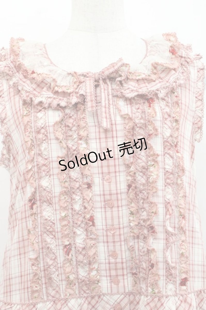 画像3: PINK HOUSE / ローズレース使いミックスパッチワークワンピース  苺ミルク系 I-25-11-12-070-LO-OP-SA-ZI (3)