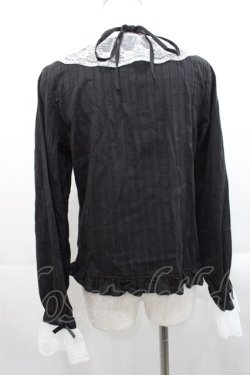 画像2: FCL / ホルターネックブラウス L 黒Ｘ白 I-25-11-12-009-LO-BL-SA-ZI