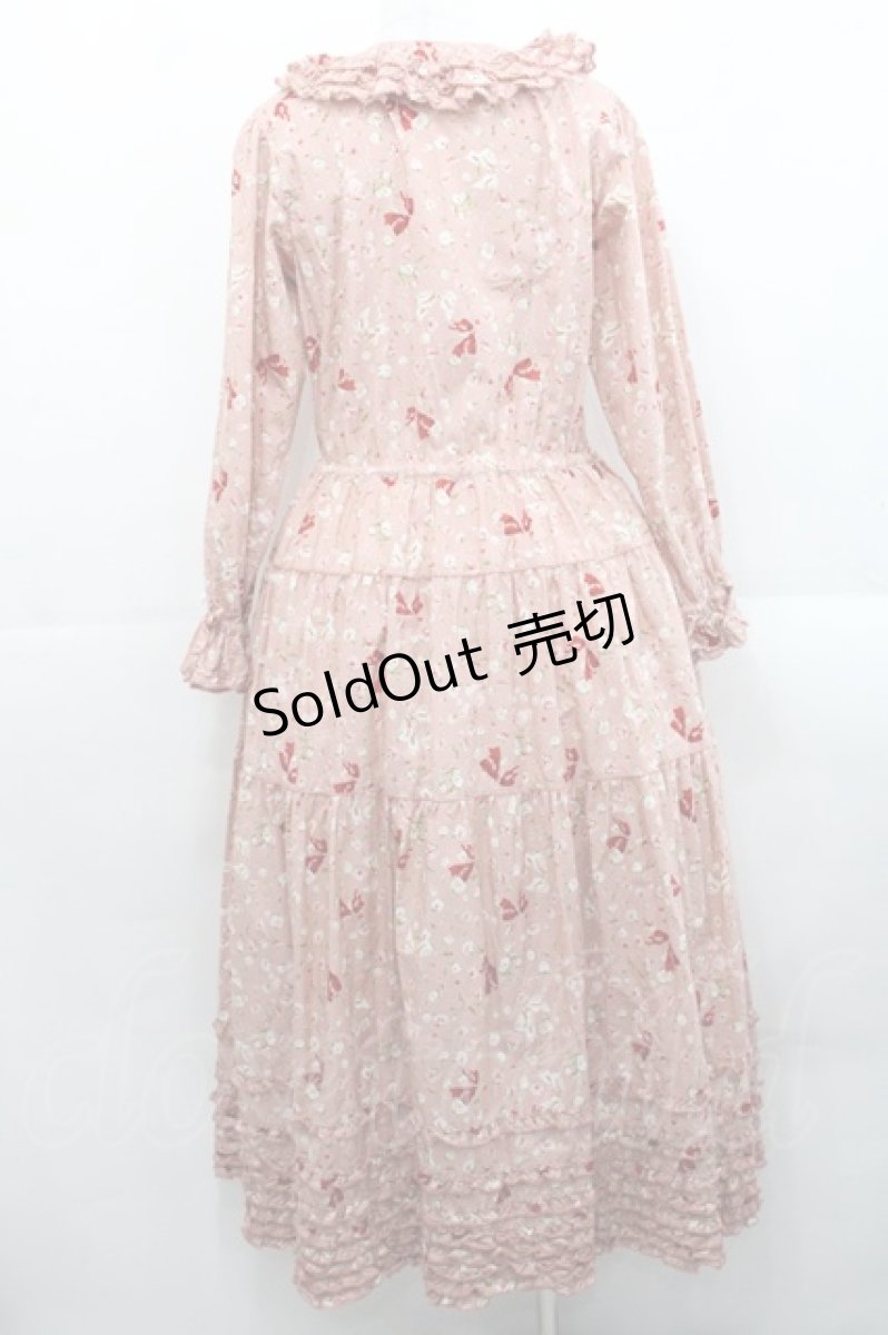 画像2: PINK HOUSE / バラとリボンプリントワンピース  ピンク I-25-11-12-071-LO-OP-SA-ZI (2)