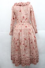 画像2: PINK HOUSE / バラとリボンプリントワンピース  ピンク I-25-11-12-071-LO-OP-SA-ZI (2)