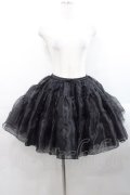 axes femme kawaii / オーガンジーパニエ M ブラック I-25-11-12-072-AX-SK-SA-ZI