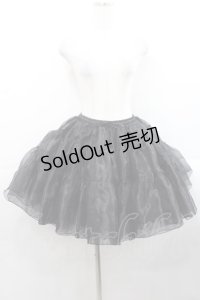 axes femme kawaii / オーガンジーパニエ M ブラック I-25-11-12-072-AX-SK-SA-ZI
