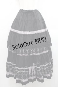 PINK HOUSE / ローズレース使いスカート  黒Ｘパープル I-25-11-12-075-LO-SK-SA-ZI