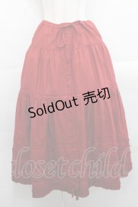 PINK HOUSE / サテンリボン使いローンスカート  赤 I-25-11-12-077-LO-SK-SA-ZI