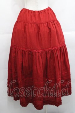 画像2: PINK HOUSE / サテンリボン使いローンスカート  赤 I-25-11-12-077-LO-SK-SA-ZI