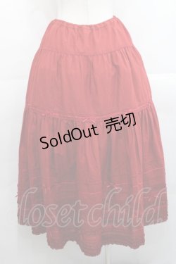画像2: PINK HOUSE / サテンリボン使いローンスカート  赤 I-25-11-12-077-LO-SK-SA-ZI