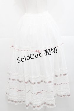 画像2: PINK HOUSE / いちごレース使いスカート  白Ｘ赤 I-25-11-12-079-LO-SK-SA-ZI