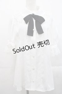 MIHO MATSUDA / ブラウス・ヴァニカ  白Ｘ黒 I-25-11-12-010-GO-BL-SA-ZI