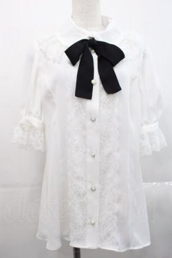 画像1: MIHO MATSUDA / ブラウス・ヴァニカ  白Ｘ黒 I-25-11-12-010-GO-BL-SA-ZI