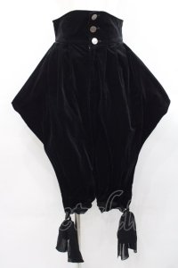 BPN / 裾リボン変形別珍王子パンツ  黒 I-25-11-12-082-GO-PA-SA-ZI