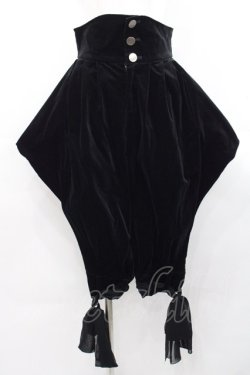 画像1: BPN / 裾リボン変形別珍王子パンツ  黒 I-25-11-12-082-GO-PA-SA-ZI